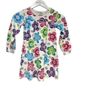 Hannah Anderson Cotton Ling Sleeve So Confy Floral Dress 120 or US  6-7 EUC